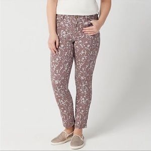 LOGO by Lori Goldstein Floral Straight Leg Jeans Size 12